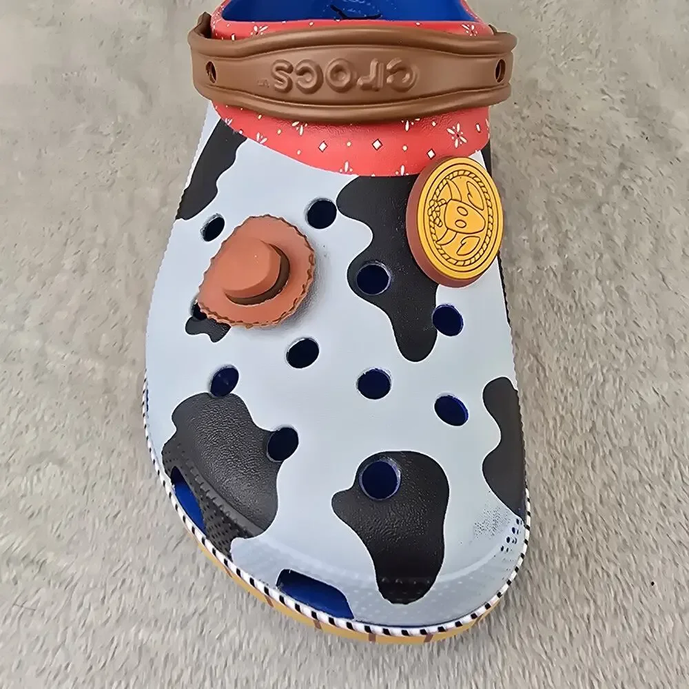 Crocs Toy Story Woody Shoe Mens Size 11 Clogs Disney Pixar Cow Print Womens 12.5